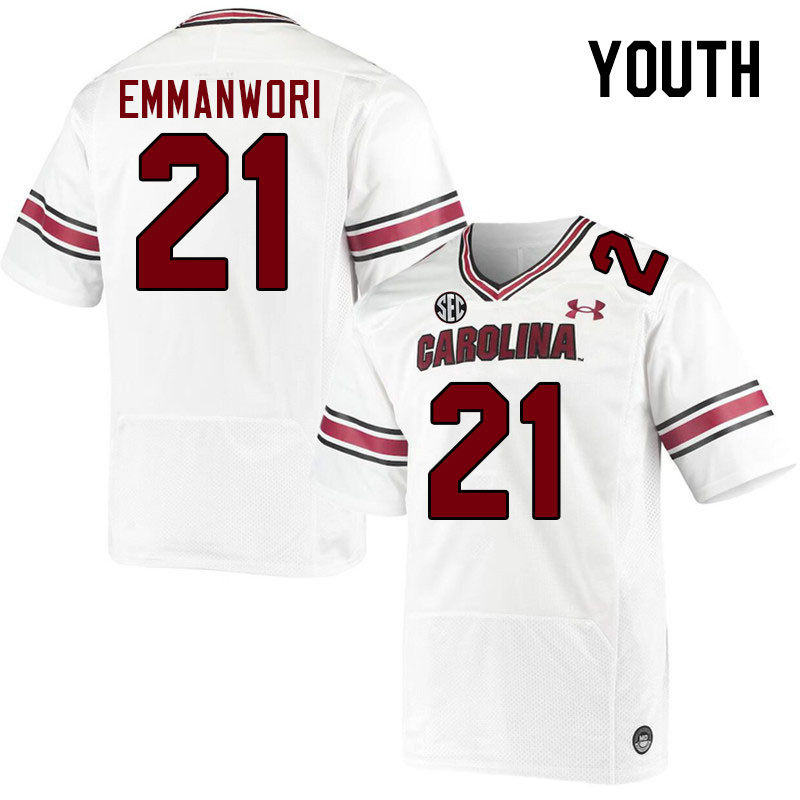 Youth #21 Nick Emmanwori South Carolina Gamecocks 2023 College Football Jerseys Stitched-White